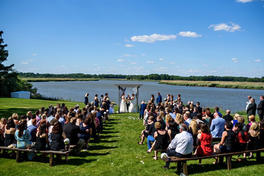An outside ceremony at the eagle manor in New Jersey.
